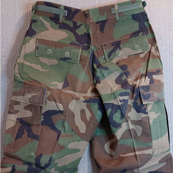 Army Combat Vintage Cargo Trousers Small-Regular 30X32 Woodland Camo Unisex Hunt - Picture 10 of 15